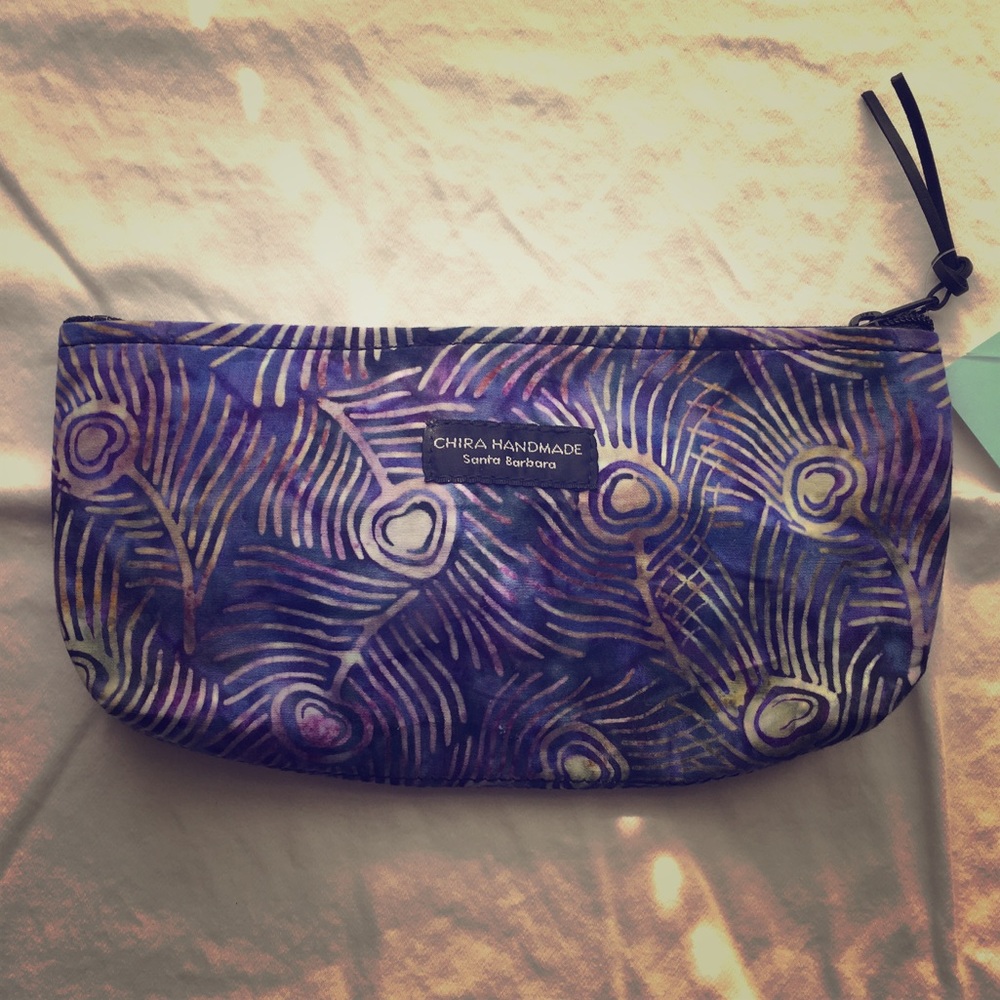 🍍Purple peacock feather make-up bag or clutch