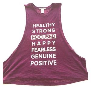 Burnout sleeveless inspirational workout top