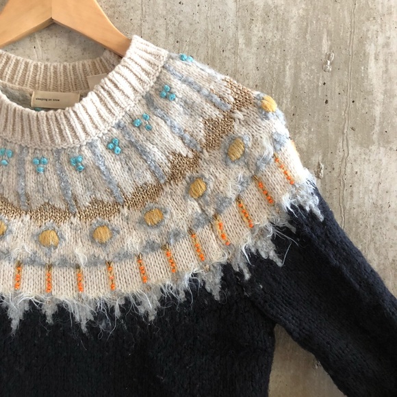 Anthropologie Beaded Fairisle Pullover - Picture 2 of 8