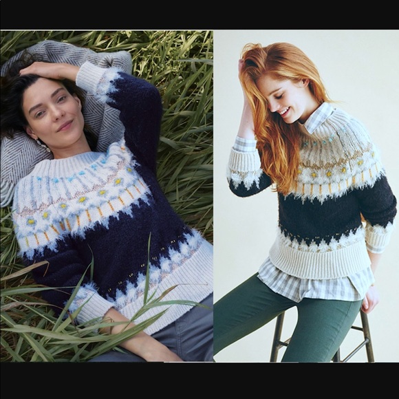 Anthropologie Beaded Fairisle Pullover - Picture 4 of 8