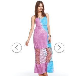 CHASER COTTON KNOTTED STRAP MAXI DRESS
