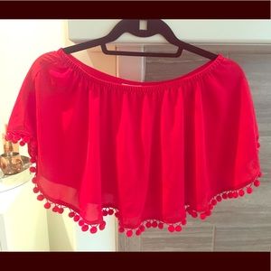 Show Me Your Mumu Red Strapless Crop Top