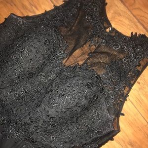 Black lace formal dress
