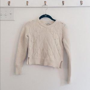 cropped cable knit sweater