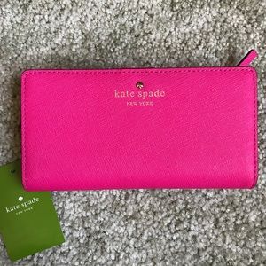 Kate Spade Hot Pink Stacy Bifold Wallet Clutch