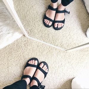 black sandals
