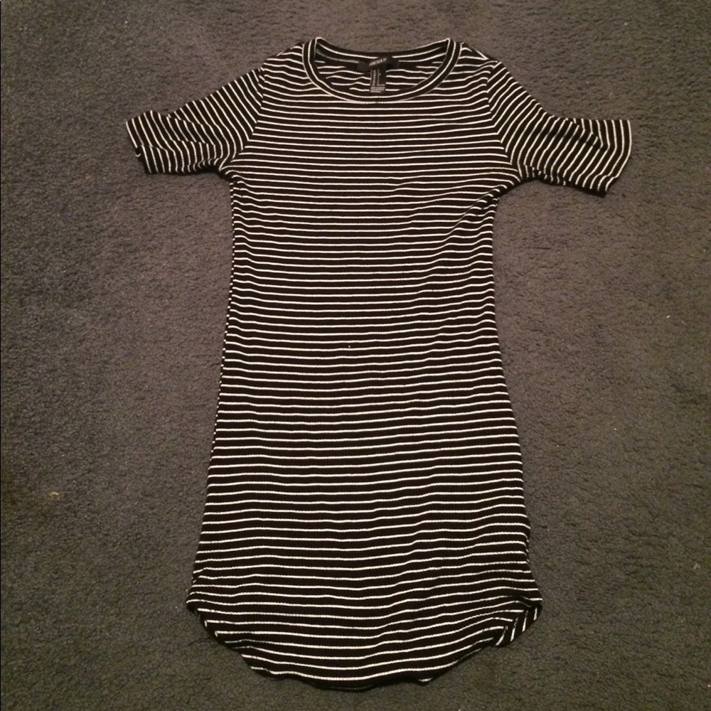 Black and white stripped dress