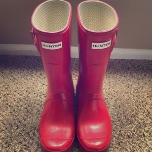 Red short Hunter boots