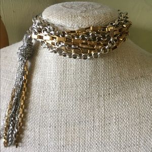 Brighton multi metal bracelet with tassel.