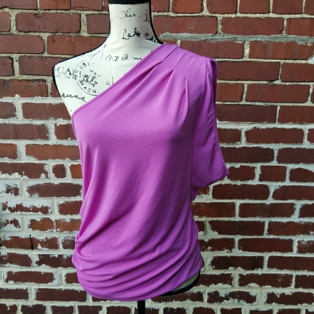 Express Size M One Shoulder Fuchsia Pink Top
