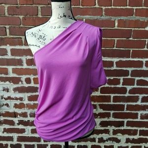 Express Size M One Shoulder Fuchsia Pink Top