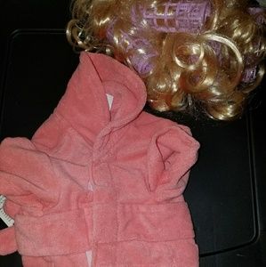Super cute doggy Halloween costume robe with wig