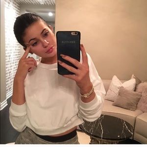 American apparel cropped white sweatshirt