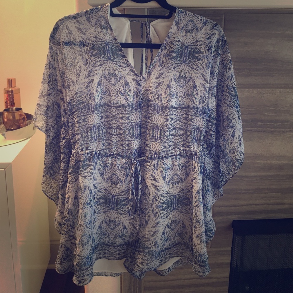 BCBGeneration Blue/White Print Romper