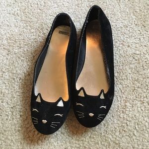 Gymboree girls size 2 black kitty shoes