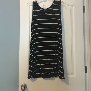 A loose striped dress.