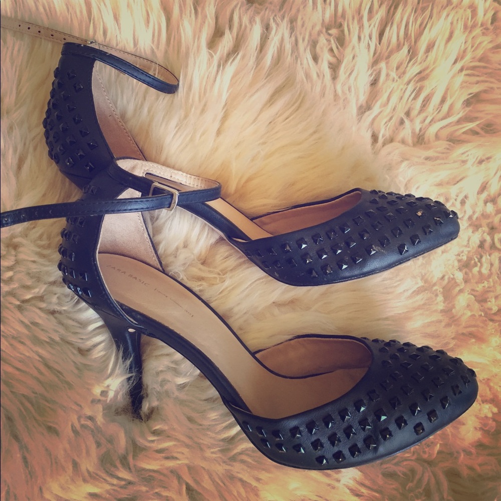 Zara studded black heels