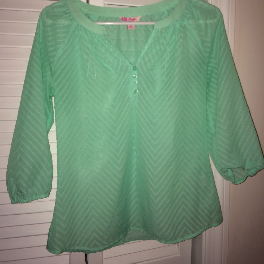 Candies 3/4 sleeve mint blouse