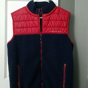 Vineyard vines sherpa full zip vest