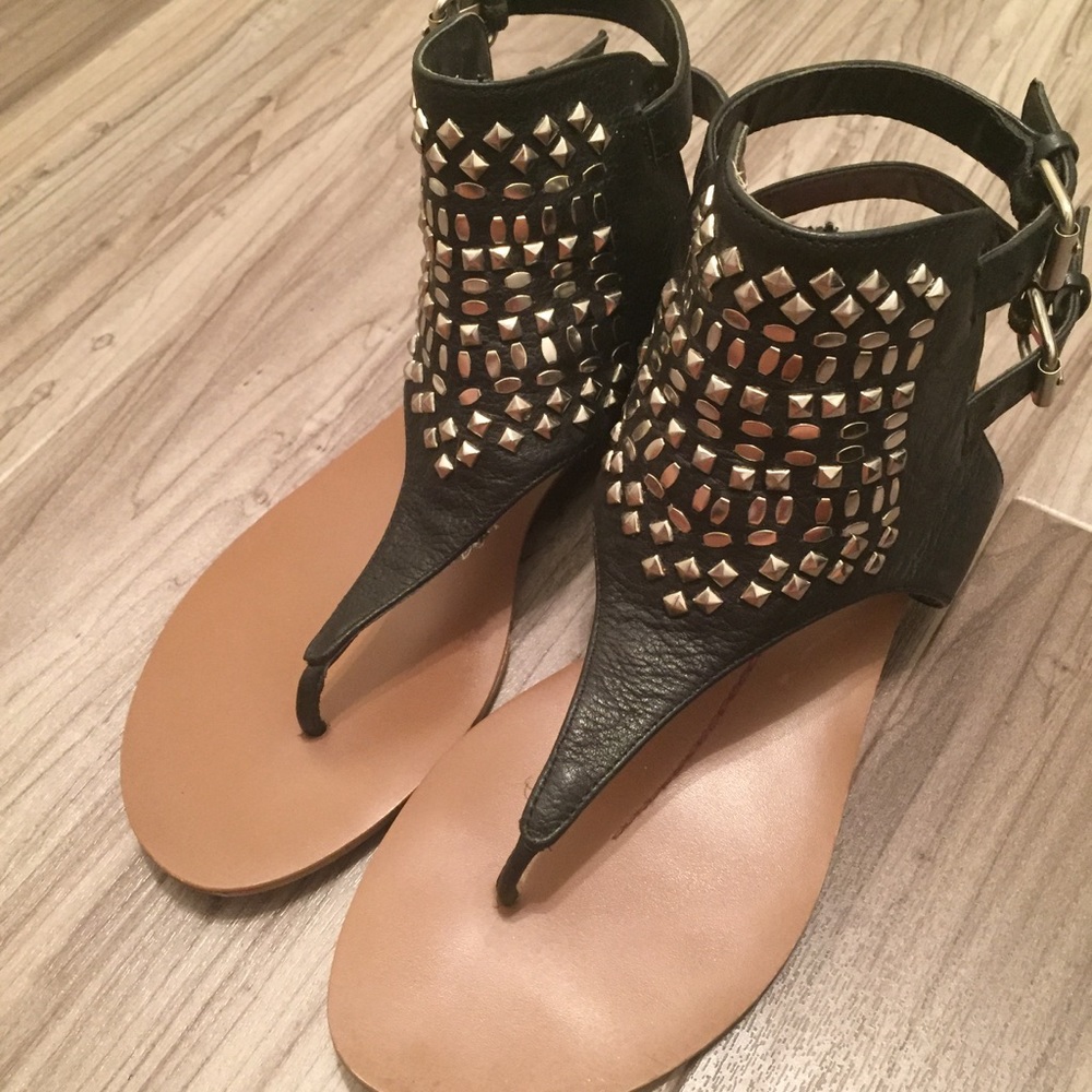 Black leather studded Dolce vita sandals