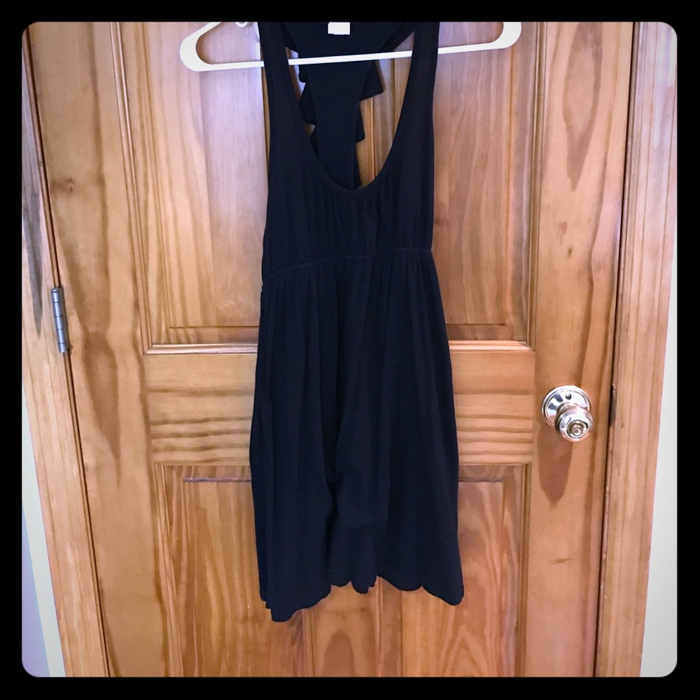 Black racer back cotton dress.