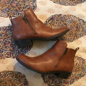 Forever21 brown faux leather booties