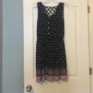 Paisley print mini dress.