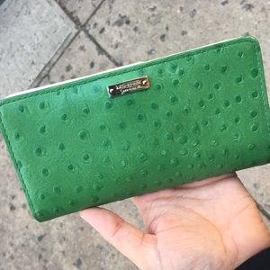 Kate Spade Green Ostrich Wallet