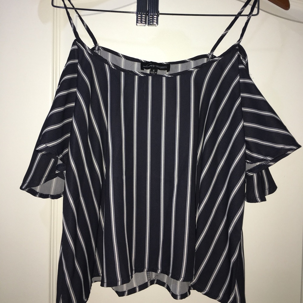 Striped off shoulder top