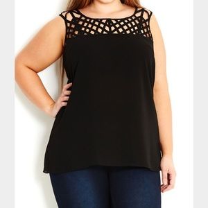 City chic cross hatched tank top