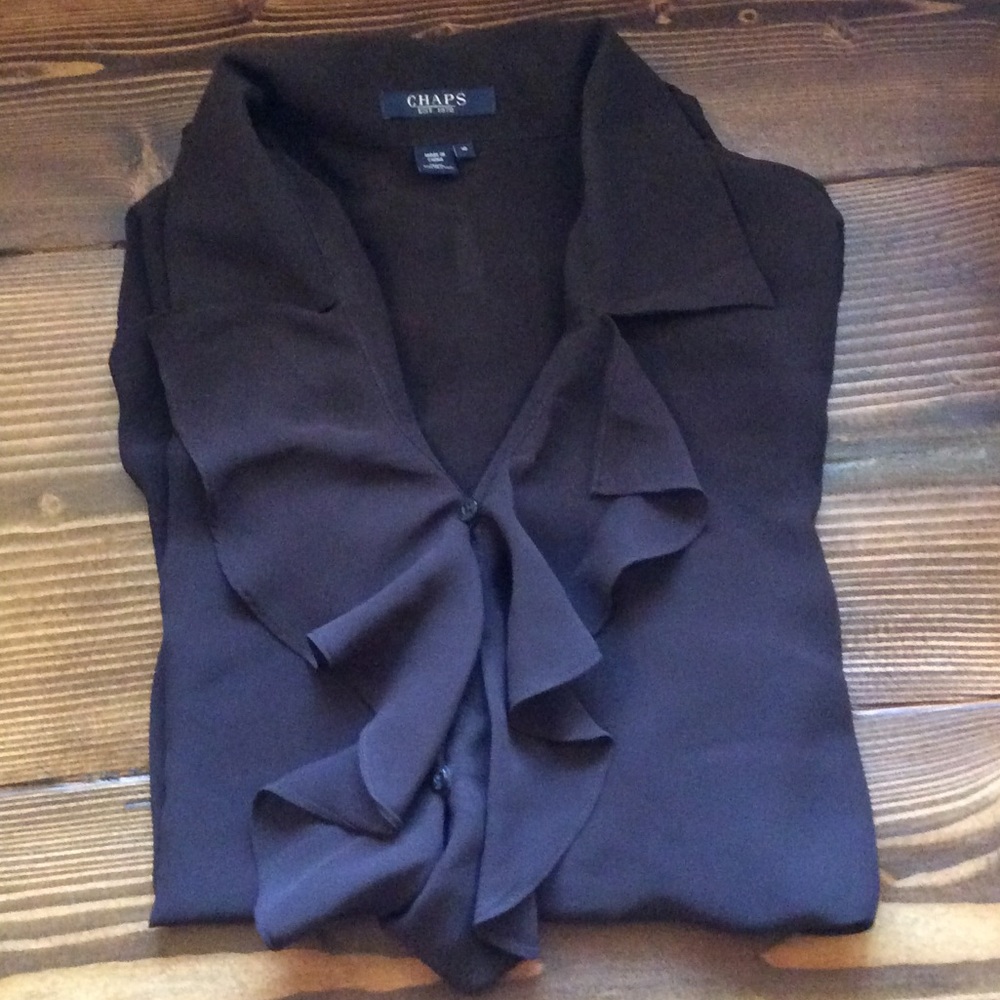 EUC Chaps ruffle blouse