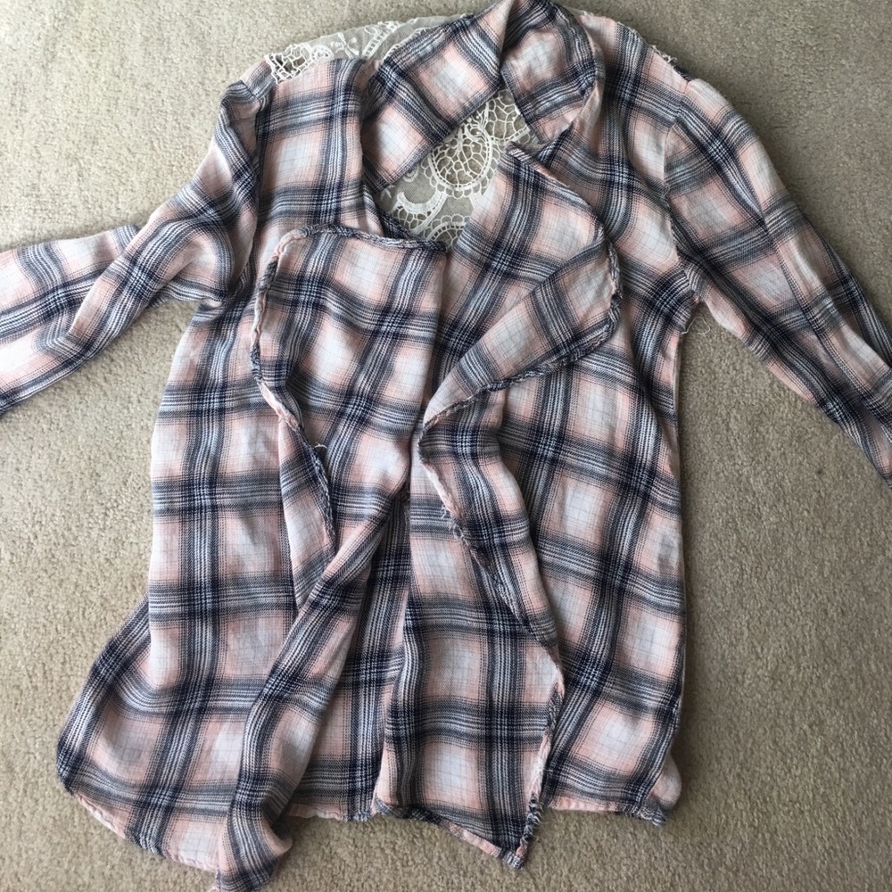 Flannel, never worn, decorative back