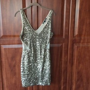 Short sleeve Bebe sequined dress size medium