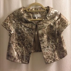 Badgley Mischka Metallic Gold Bolero Jacket Sz 0