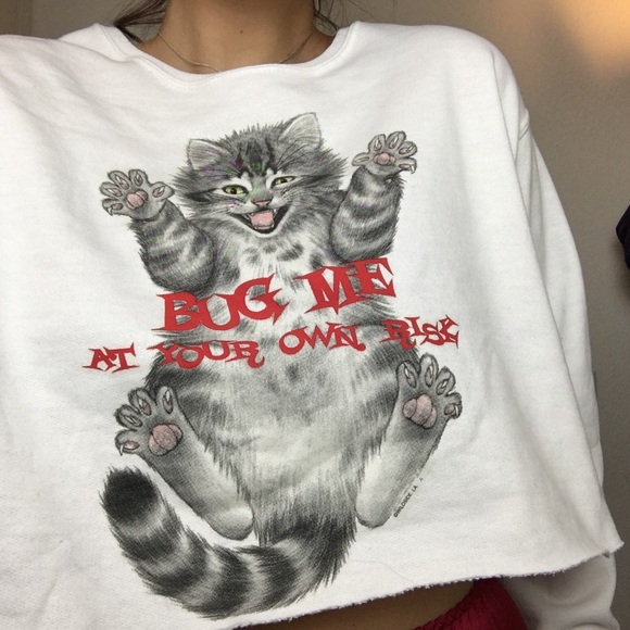 Bug Me Kitty Cropped Sweater - Picture 2 of 4