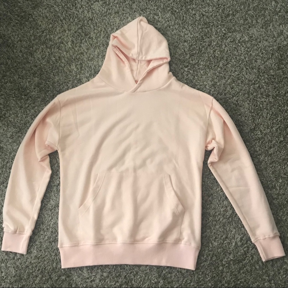 Salmon Pink Cream Urkool Large Hoodie Sweatshirt