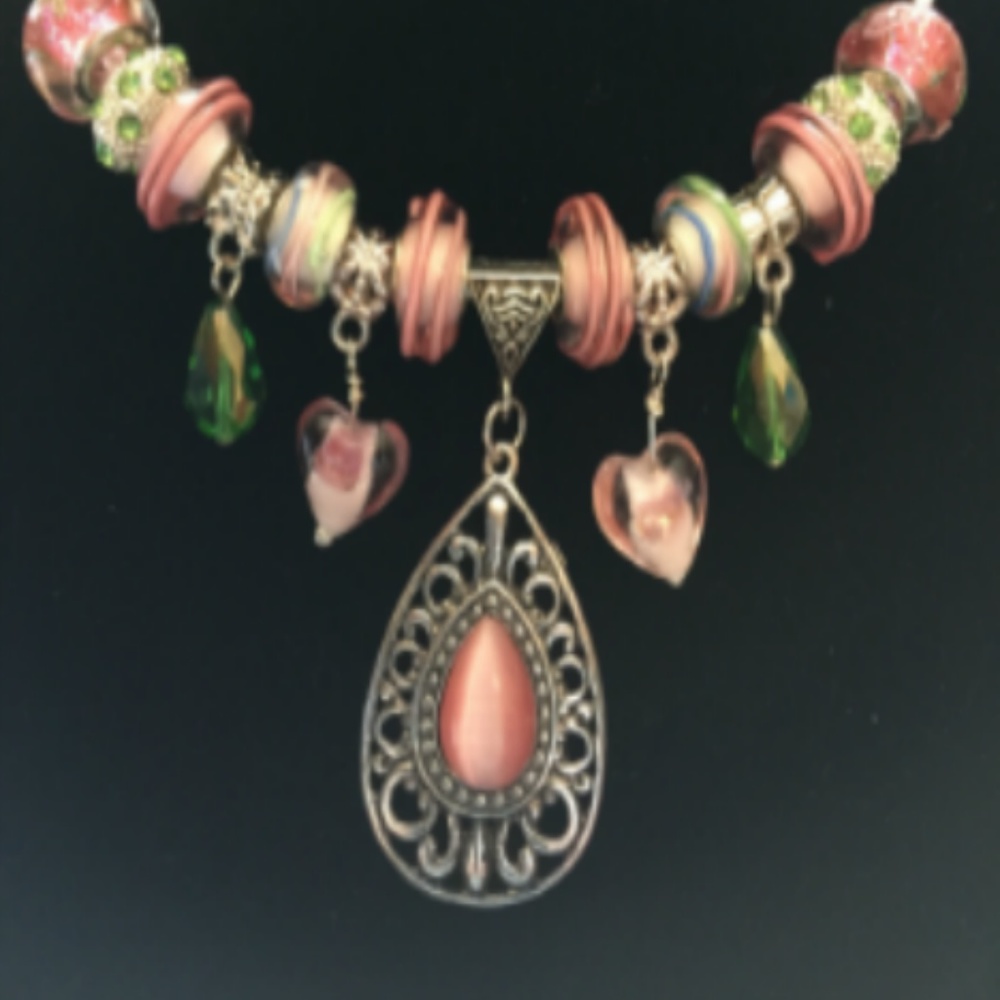 Necklace with Beads and Dangle.