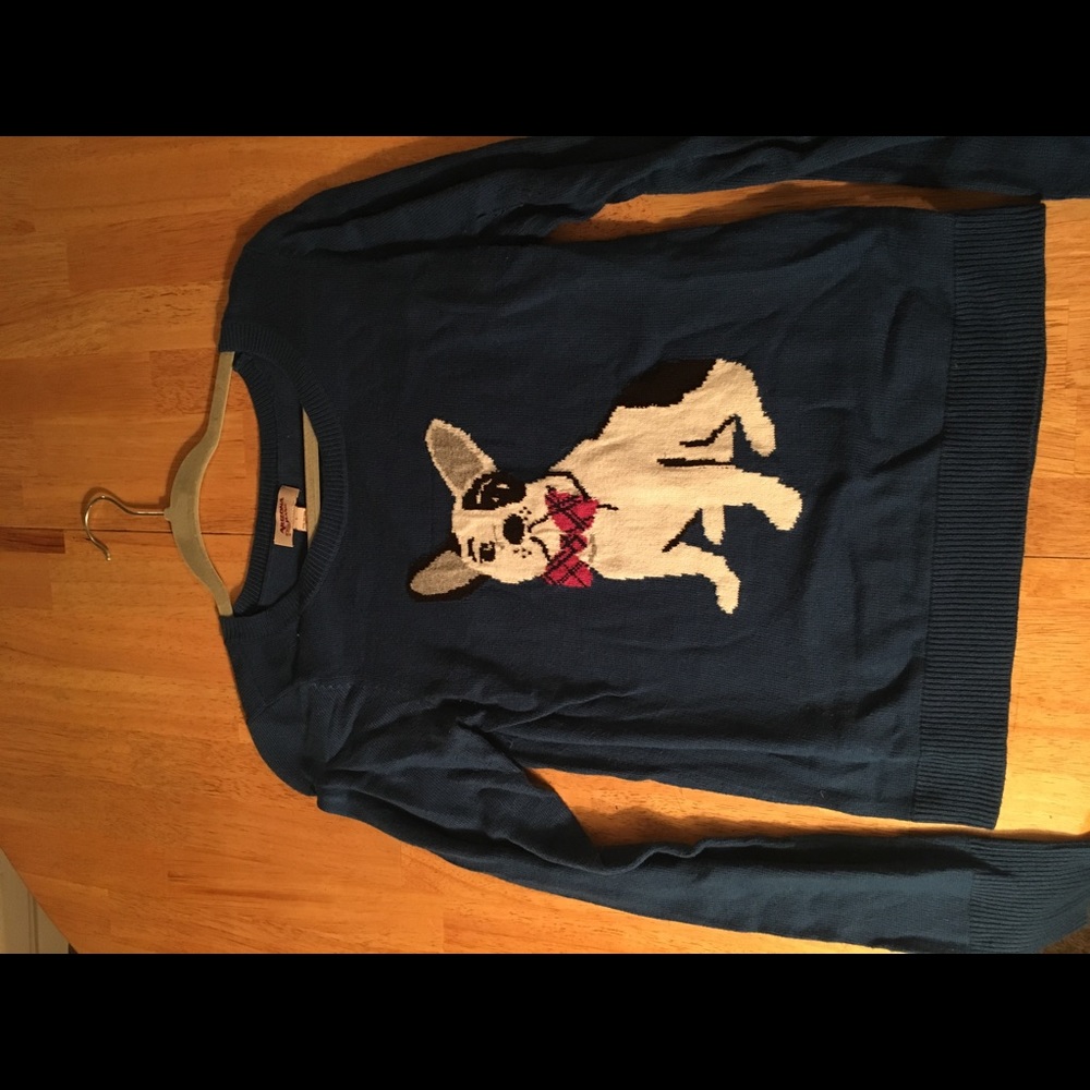 Navy Arizona sweater with dog