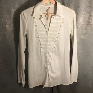 Crisp white long sleeve shirt