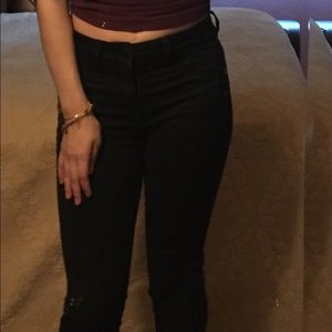 Skinny black pants! Stretchy open to lower prices!