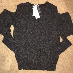 Buckle cold shoulder “sweater”