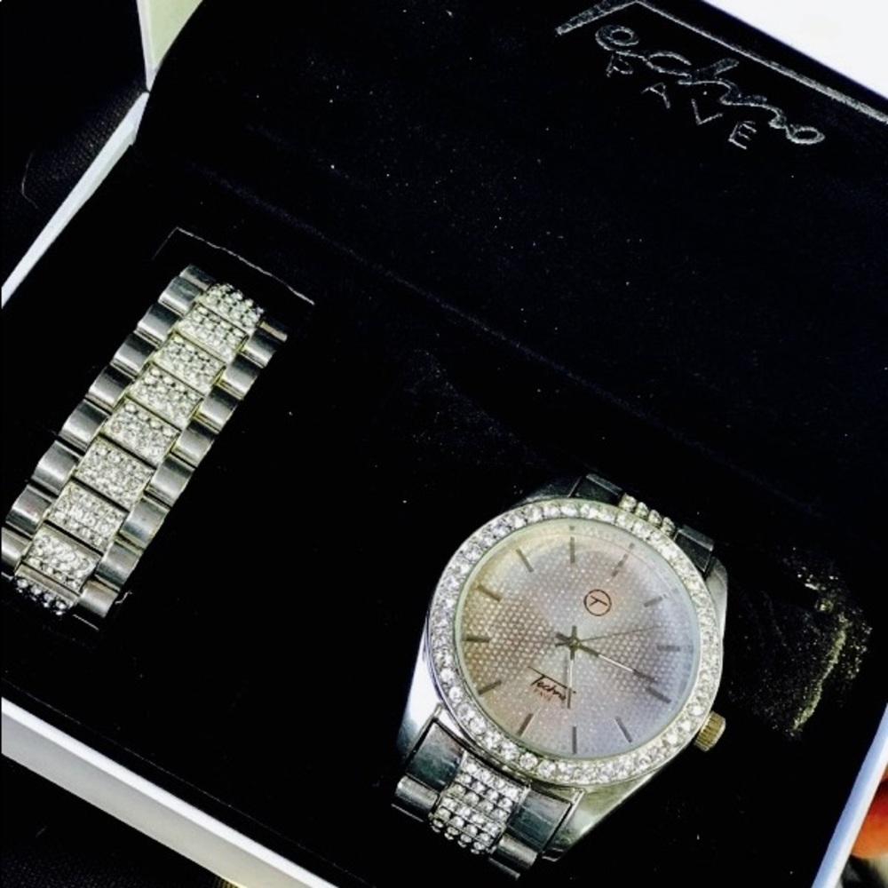 Silver Watch & Bracelet Set