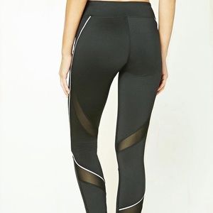 Forever 21 Active Mesh-Panel Leggings