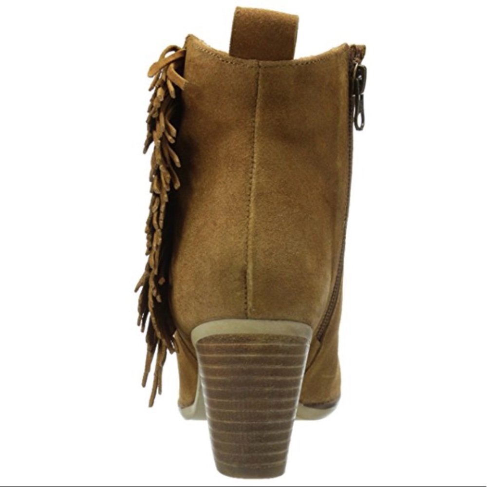 NIB Distressed Saddle Boho Chic Fringe Boot - Picture 4 of 5
