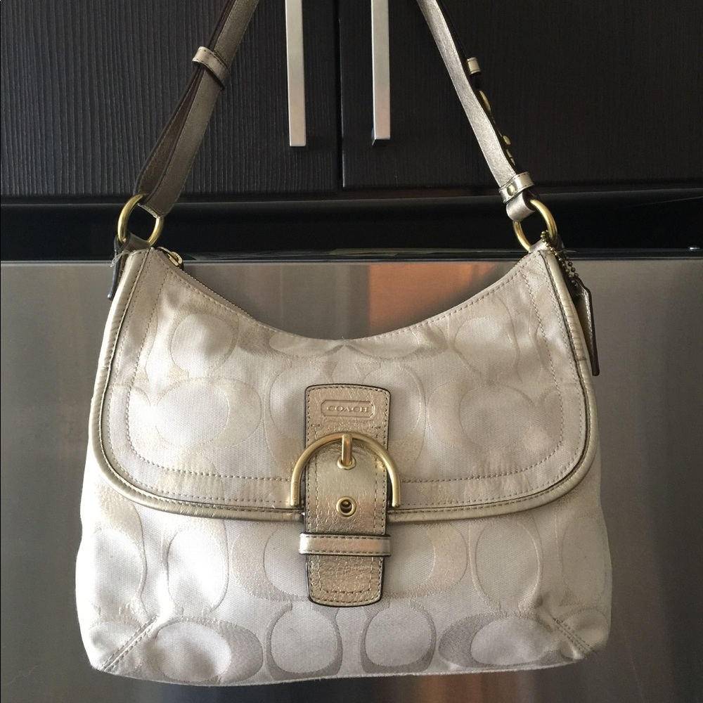 Coach gold shoulder bag