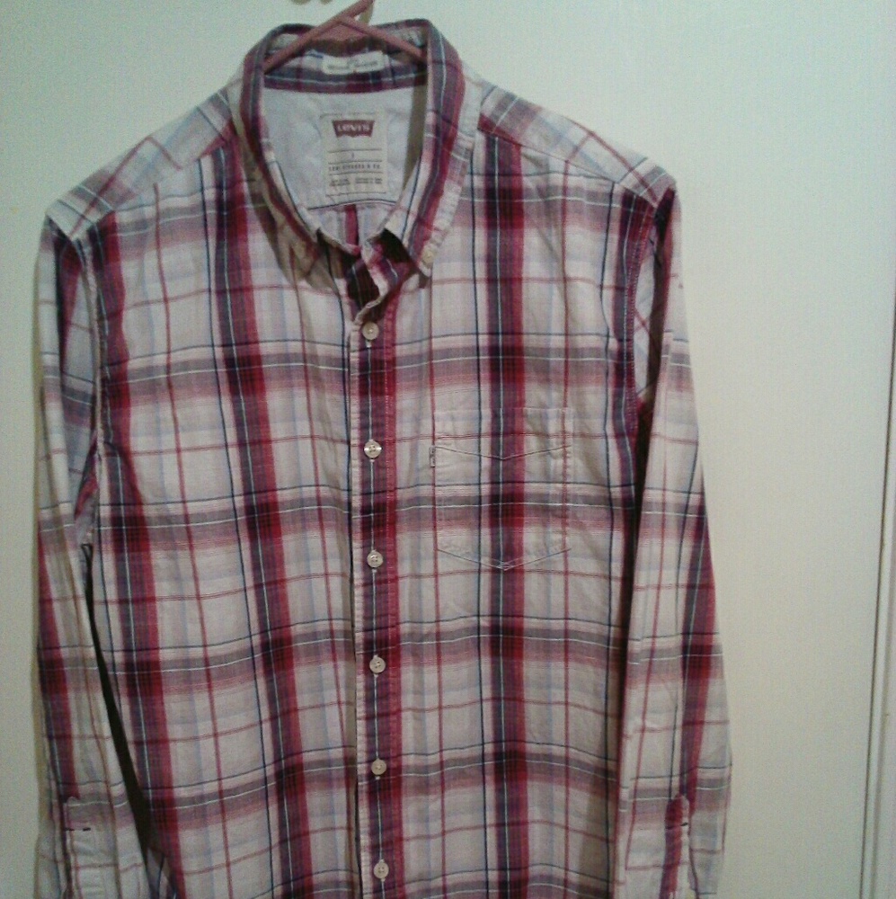 🌺 Mens Levi's Long Sleeved Plaid Shirt