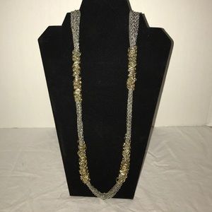 Gold and silver tone chain necklace