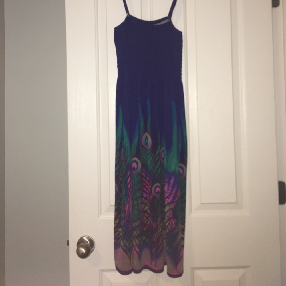 Purple maxi dress.