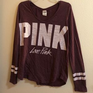 Victoria’s Secret love Pink maroon long sleeve