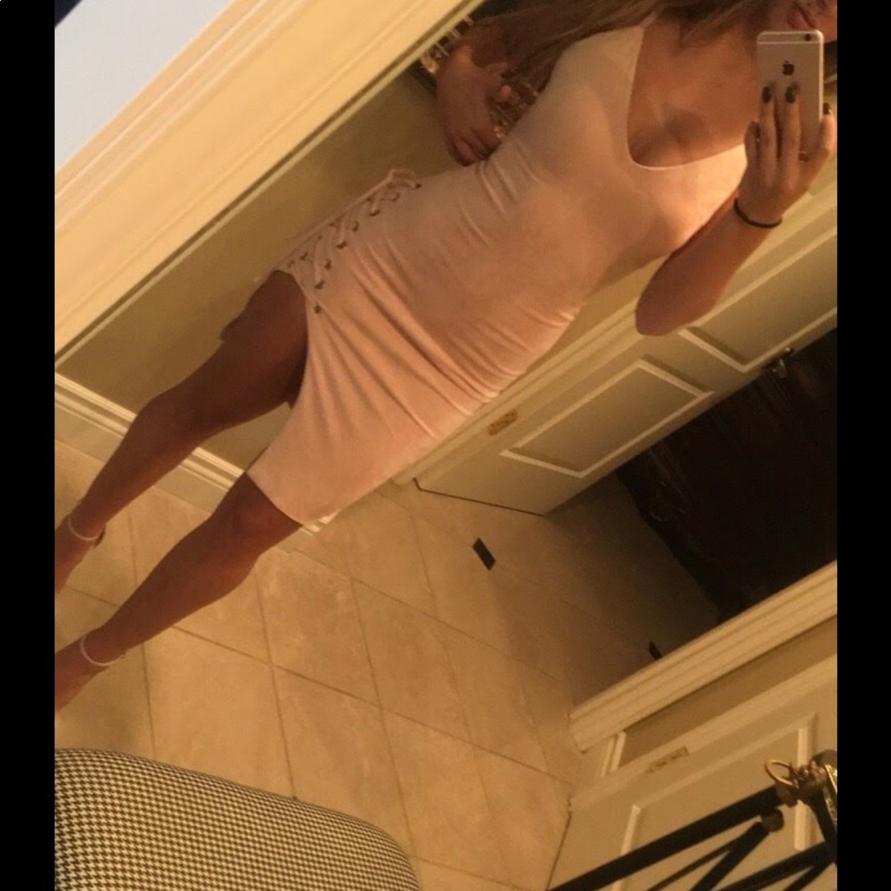 Suede pink dress